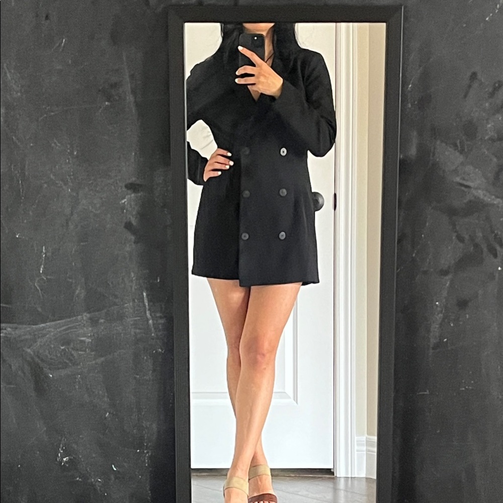 Black Double-Breasted Blazer Romper